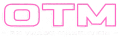 white and pink text on transparent background