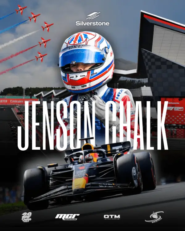 a person wearing a helmet and a race car