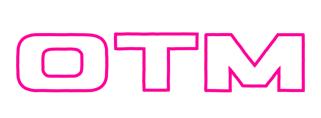 hot pink and white logo of the OTM On Track Marketing brand