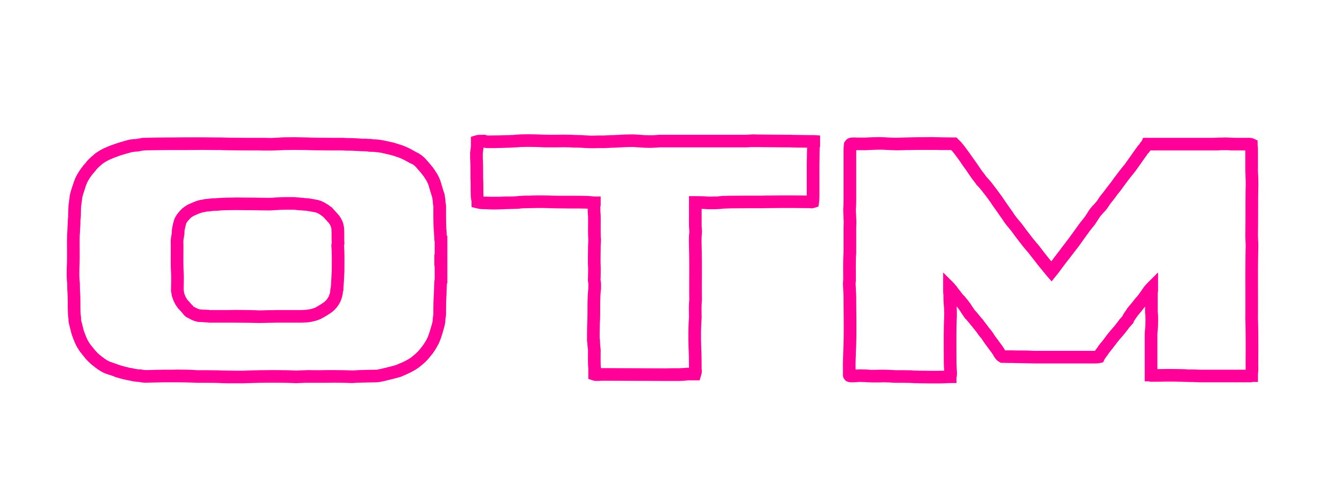 hot pink and white logo of the OTM On Track Marketing brand