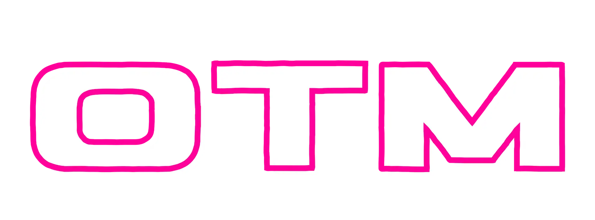 hot pink and white logo of the OTM On Track Marketing brand