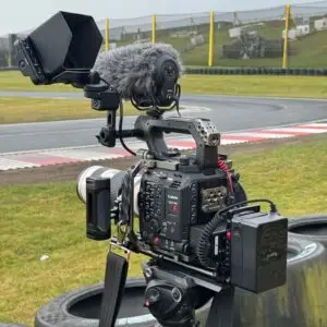 a video camera on a pole