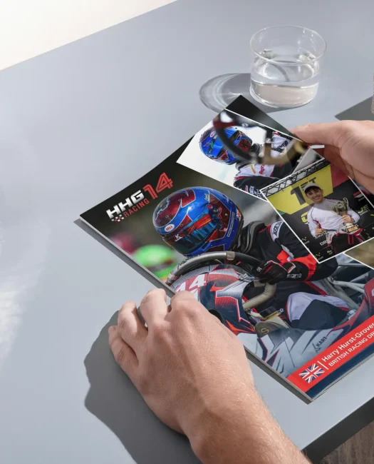 a person reading a magazine
